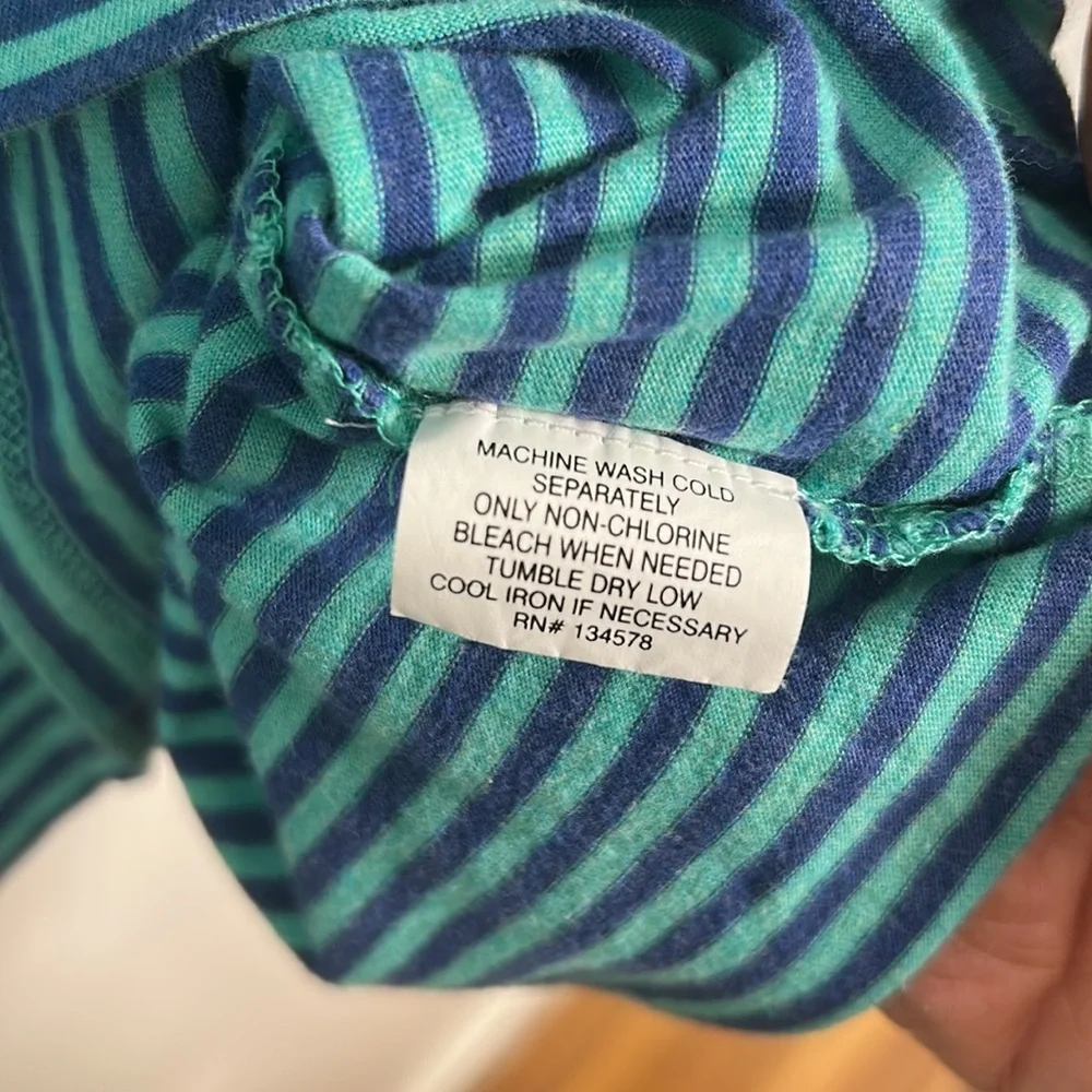 Vineyard Vines Men’s Navy and Teal Striped Pocket T-Shirt 100% Pima Cotton Sz M - Picture 10 of 10